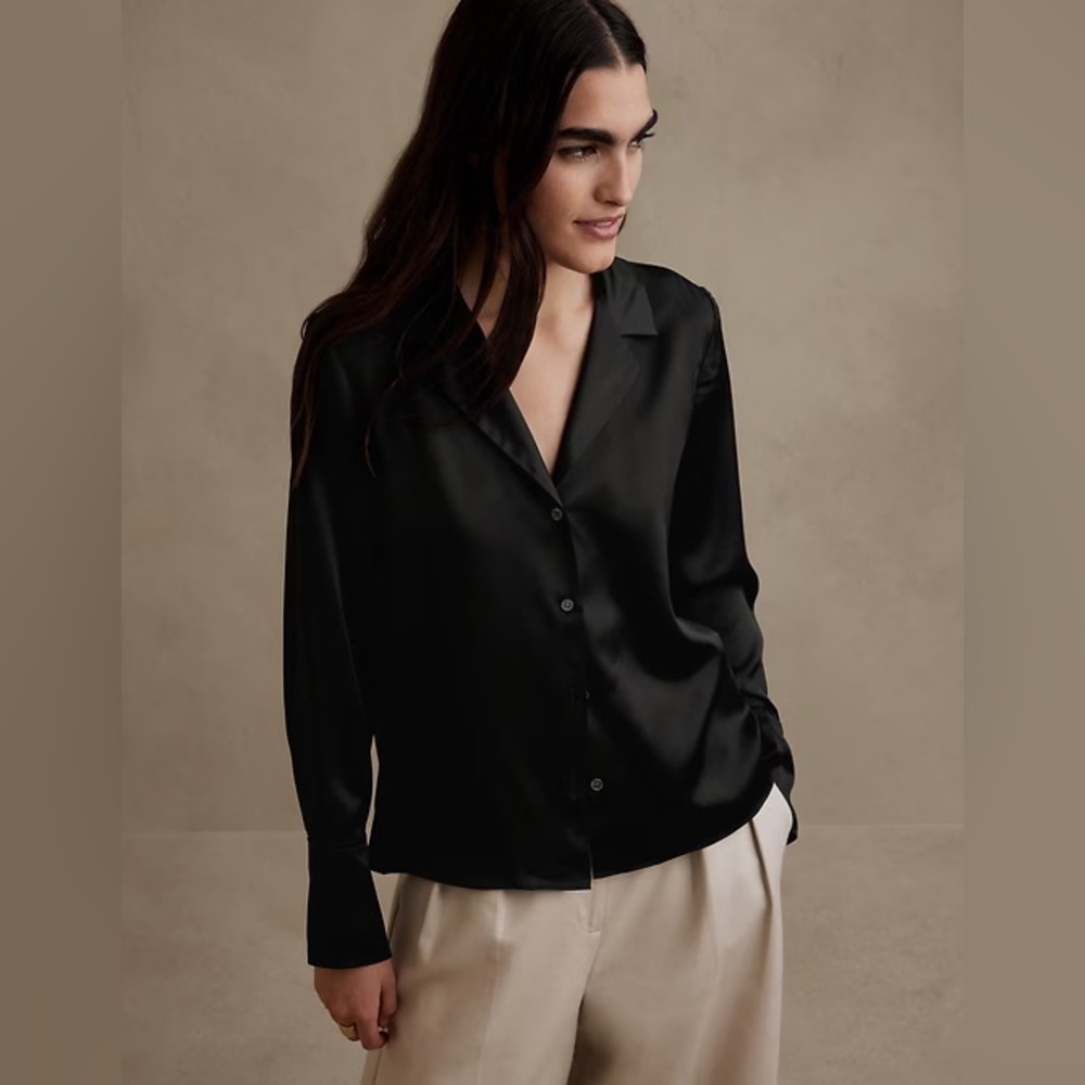 Banana Republic Oversized Satin Button down